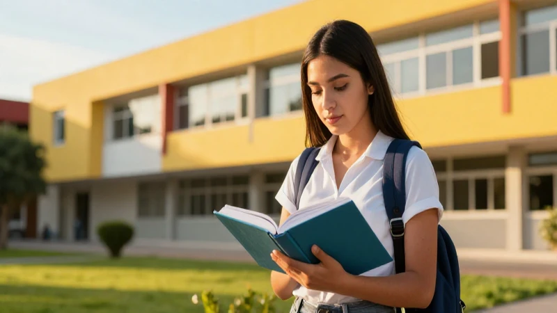 Joven estudiante mexicano vibrante en campus
