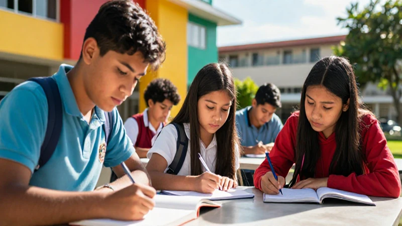 Estudiantes mexicanos en campus universitario vibrante