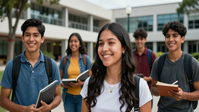 Estudiantes sonrientes y éxito académico