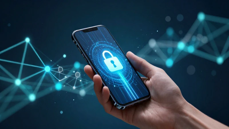Mano elegante con móvil y datos digitales