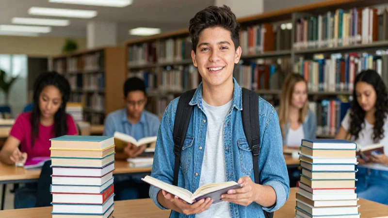 Estudiante mexicano sonríe en la universidad