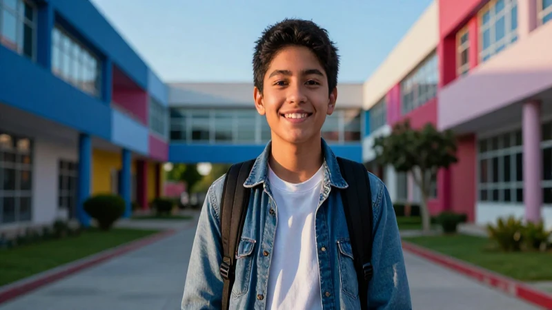 Retrato profesional de estudiante mexicano feliz