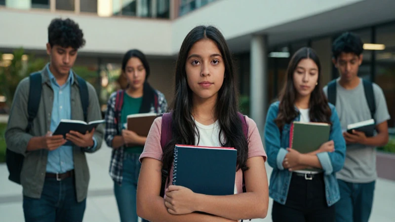 Joven estudiante mexicano exitoso en campus moderno