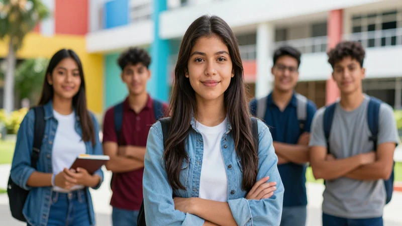 Estudiantes mexicanos exitosos en campus vibrante