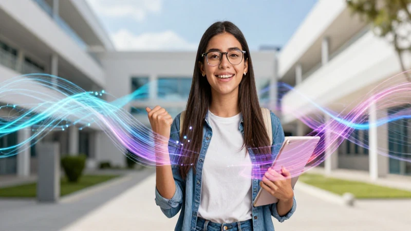 Joven mexicano estudiantil, conexión dinámica en campus vibrante