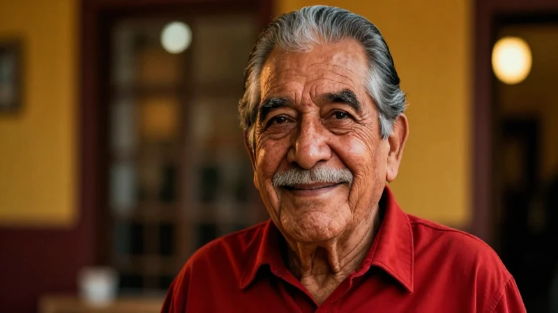 Hombre anciano mexicano dignificado con seguridad