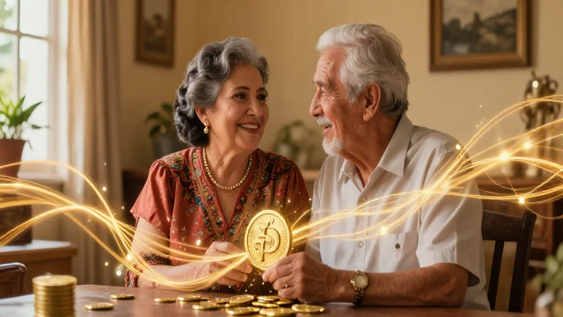 Pareja mexicana mayor con finanzas doradas