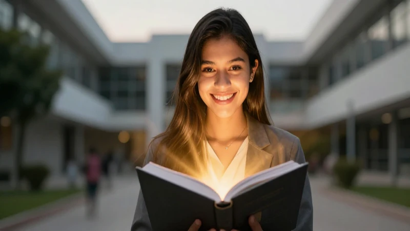 Estudiante mexicano con luz dorada del libro