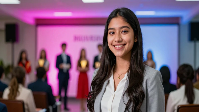 Joven mexicana sonriendo con confianza