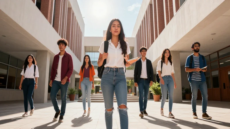 Ilustración vibrante de estudiantes mexicanos con éxito educativo