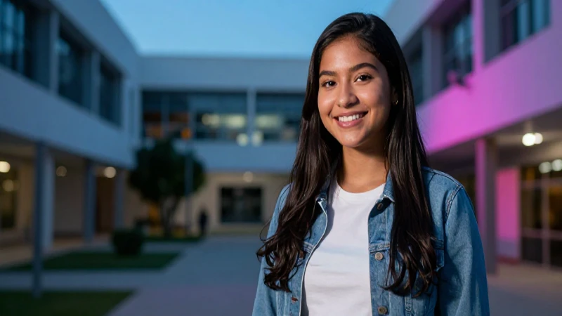 Retrato vibrante de estudiante mexicano universitario