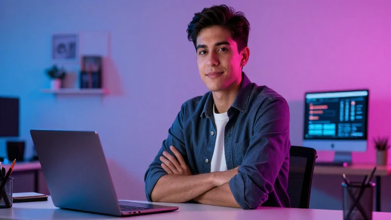 Profesional mexicano exitoso en moderno entorno aspiracional