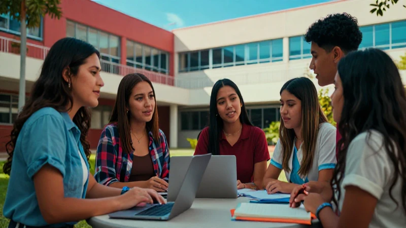 Estudiantes mexicanos exitosos en campus moderno