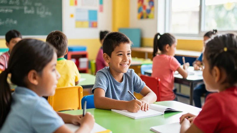 Niños mexicanos alegres en aula vibrante