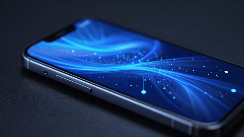 Smartphone digital con luz azul impactante
