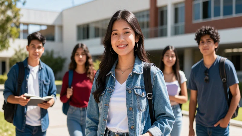 Estudiantes mexicanos modernos en campus vibrante