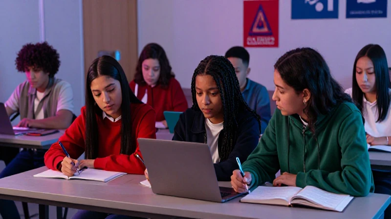 Estudiantes mexicanos colaborando en aula moderna