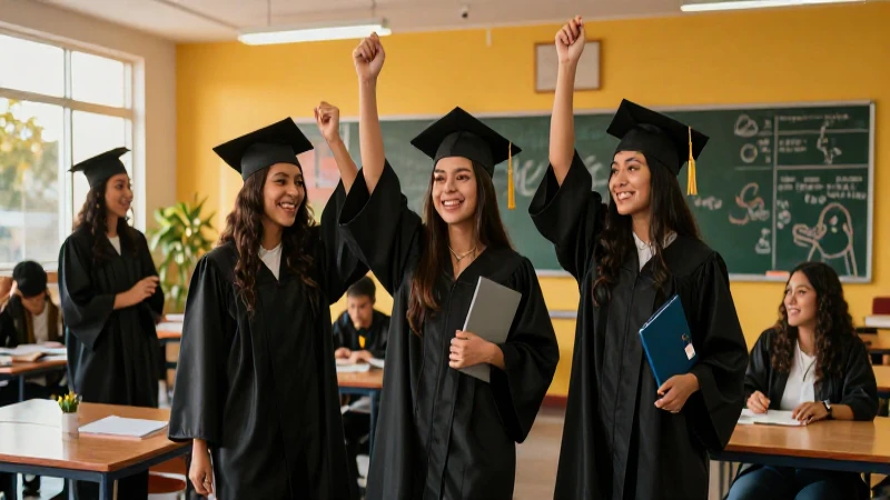 Graduación vibrante de jóvenes mexicanos