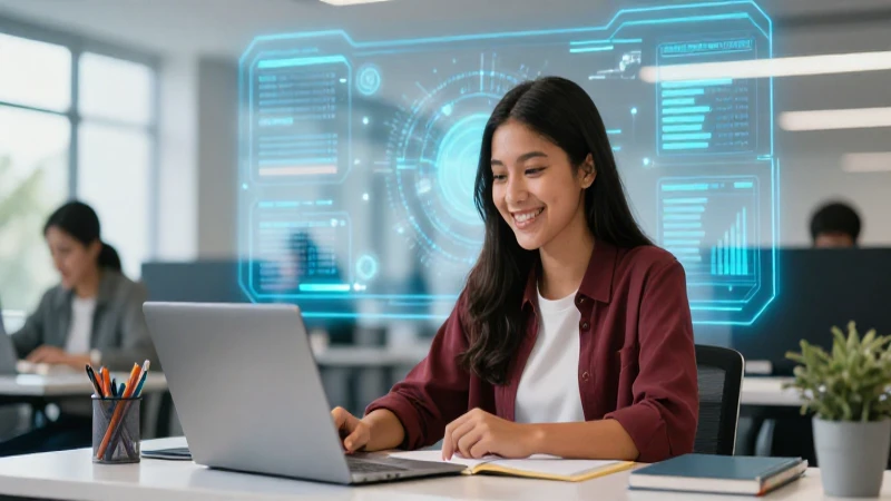 Joven mexicano estudia en campus tecnológico