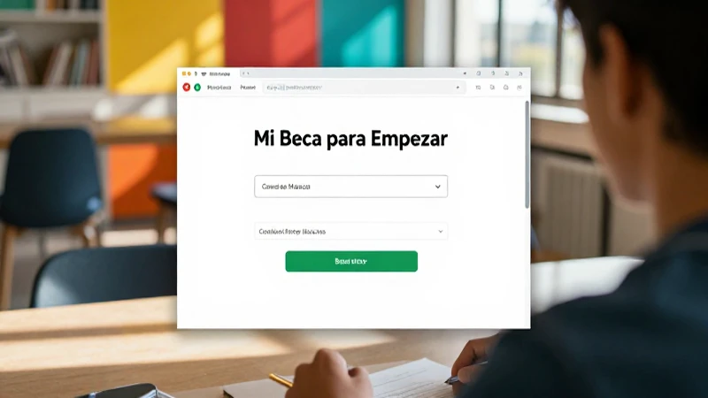 Estudiante mexicano completa formulario de beca
