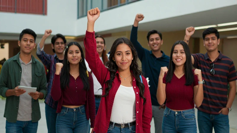Jóvenes mexicanos celebrando éxitos académicos