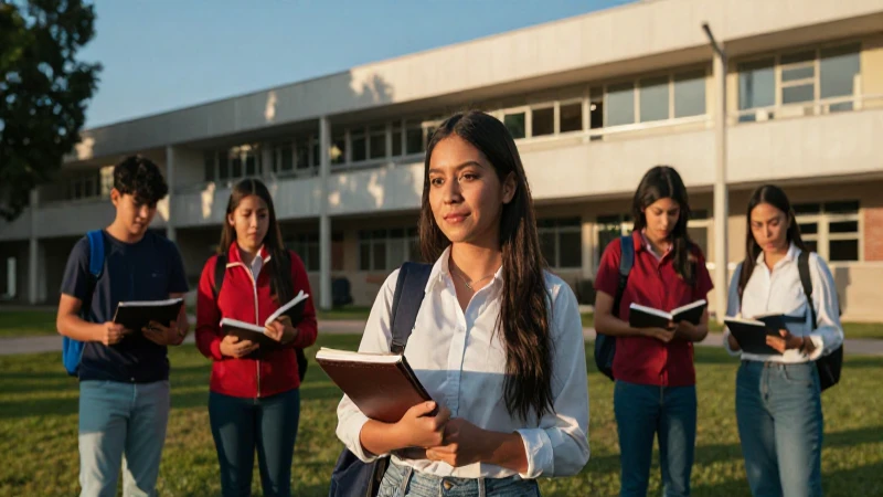 Estudiantes mexicanos destacados en un campus moderno