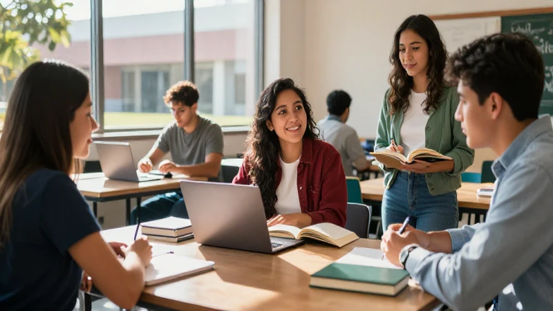 Joven estudiante universitario mexicano vibrante en cámara