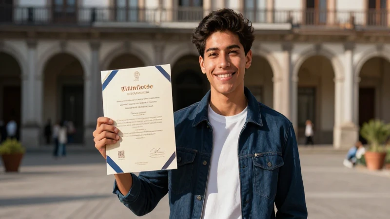 Estudiante mexicano exitoso en plaza italiana