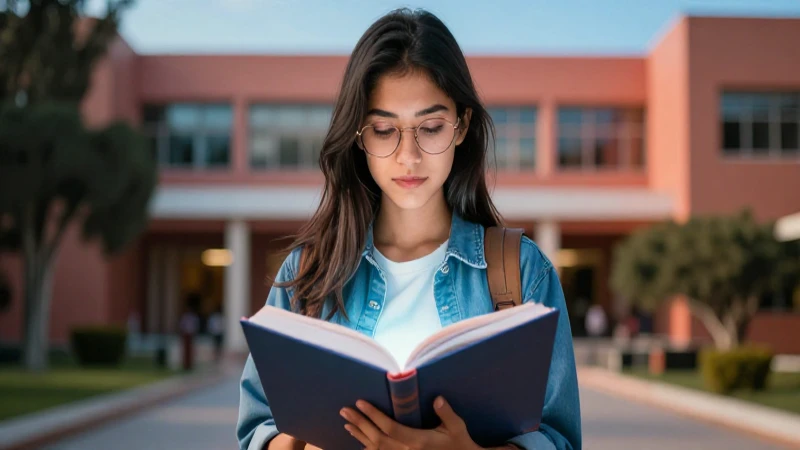Joven ambicioso estudia en vibrante campus italiano