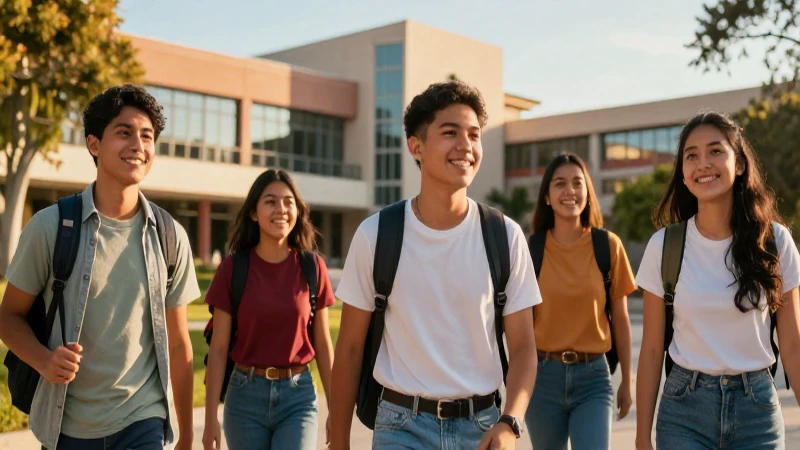 Estudiantes mexicanos sonriendo en el campus universitario