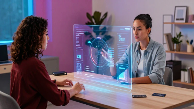 Joven profesional mexicano usa tecnología en oficina moderna