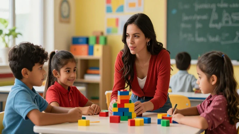 Niños mexicanos en un aula colorida y moderna