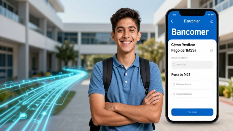 Estudiante mexicano realiza pago de IMSS en campus moderno
