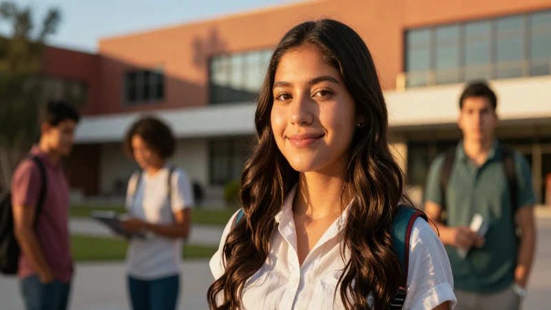 Foto cinematográfica de estudiante mexicana