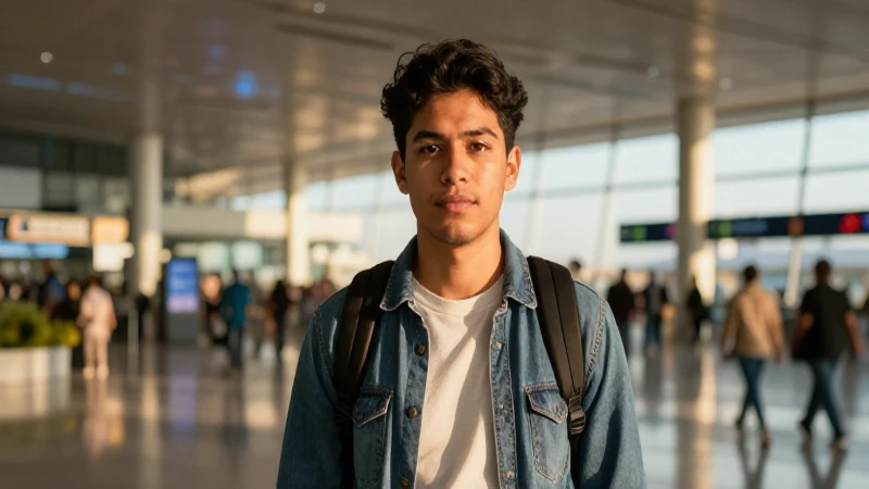 Joven mexicano dinámico bajo luz dorada