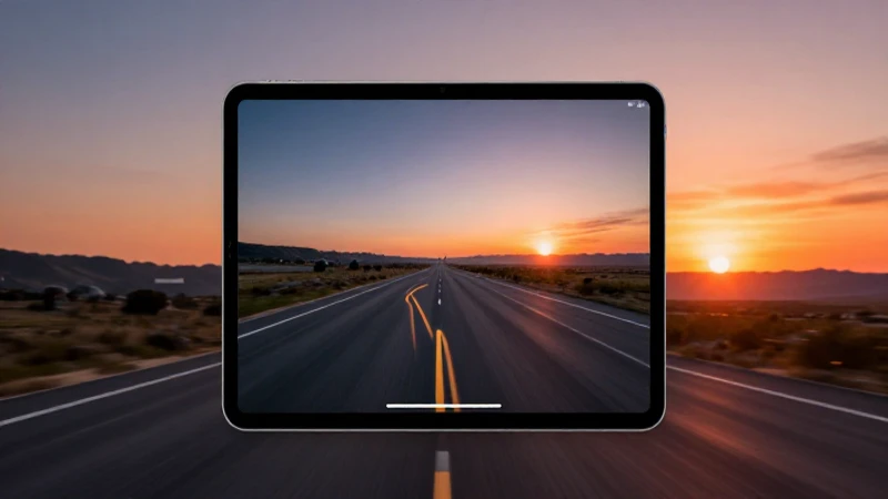 Tablet y atardecer capturan un viaje aspiracional