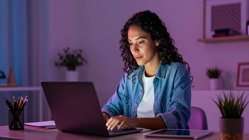 Estudiante mexicano en oficina moderna y luminosa