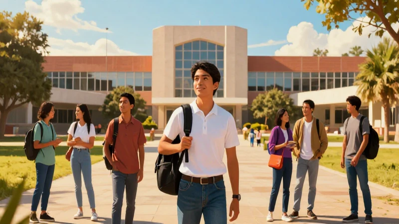 Estudiantes mexicanos en campus universitario vibrante