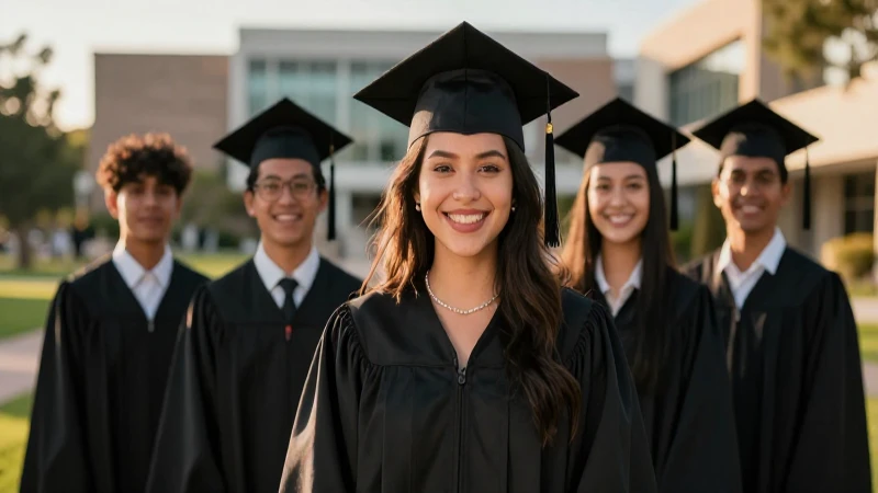 Estudiante mexicano graduado sonriendo