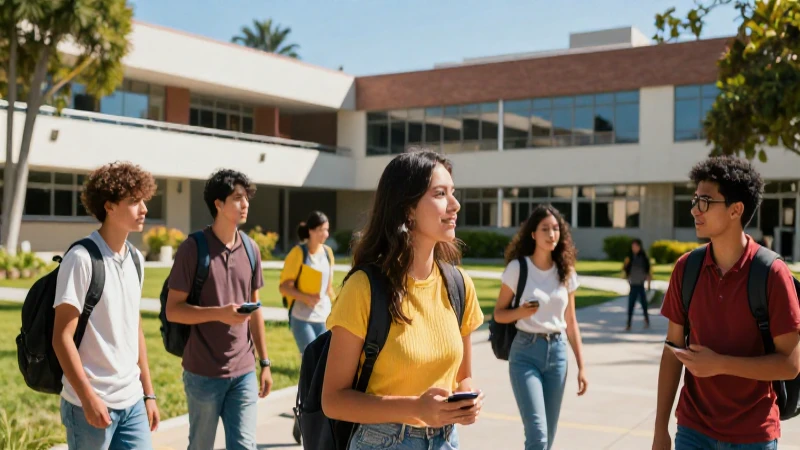 Estudiantes mexicanos soñadores en un campus vibrante