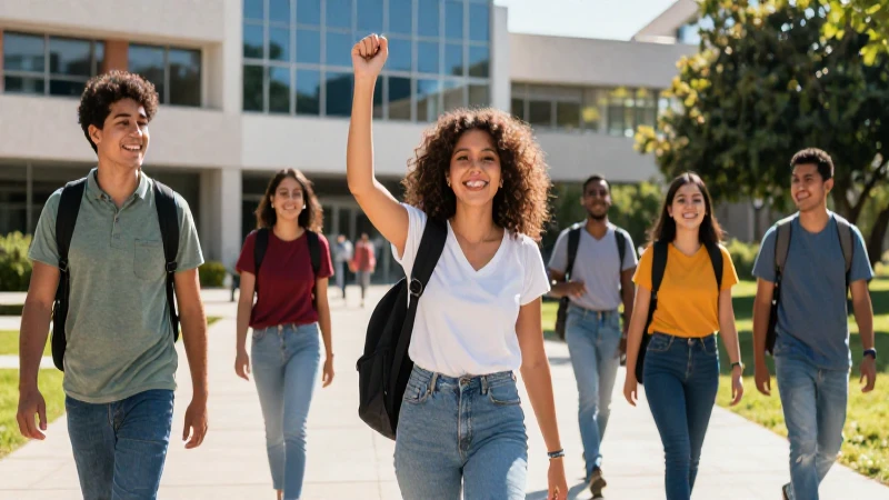 Jóvenes mexicanos exitosos en campus moderno