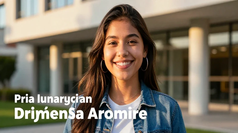 Joven mexicana sonriente en estudio profesional