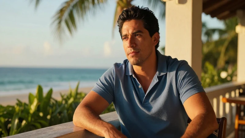 Retrato mexicano en hora dorada tropical