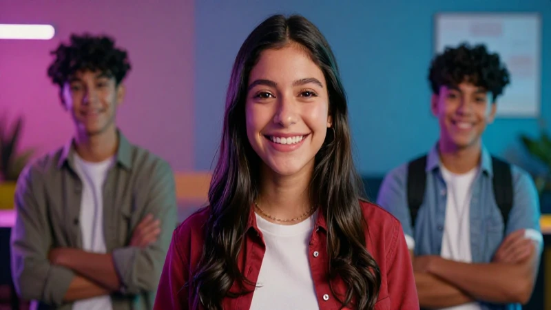 Estudiante sonriente con esperanza y oportunidad