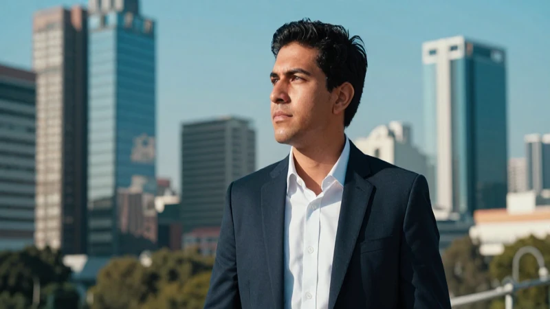 Joven profesional mexicano hacia un futuro vibrante