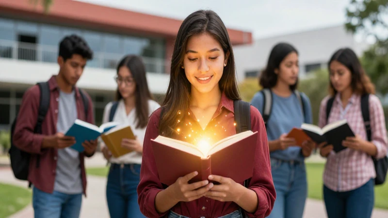 Estudiantes mexicanos jóvenes en un campus universitario