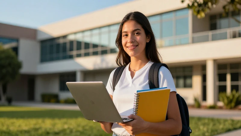 Estudiante mexicano triunfa en campus moderno y vibrante