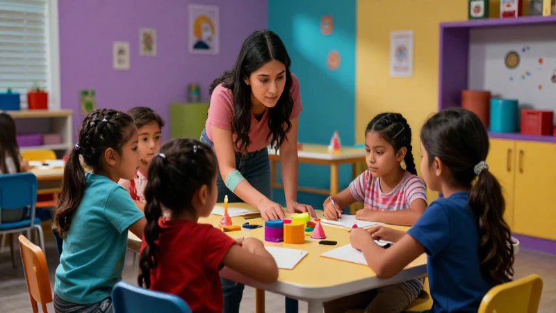 Preescolares mexicanos colaborando con estilo profesional