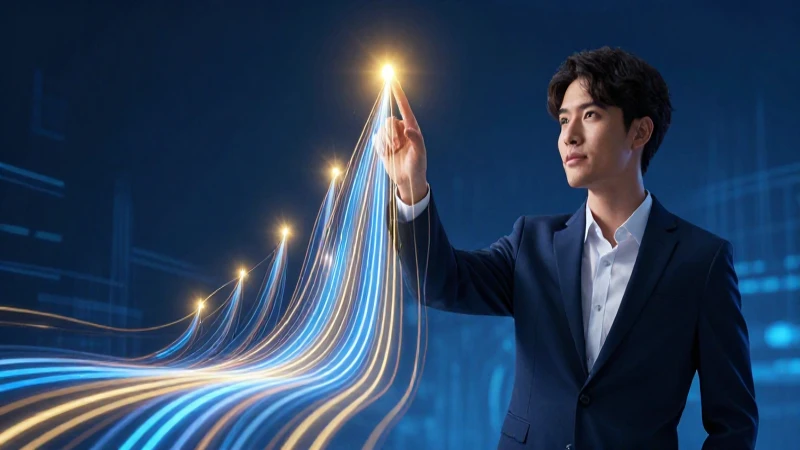 Éxito tecnológico y crecimiento digital brillante