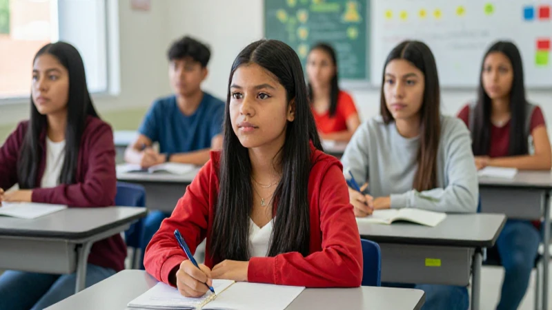 Estudiantes mexicanos vibrantes en aula moderna